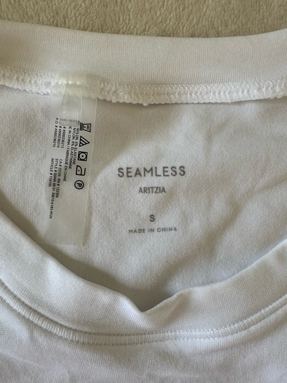 Aritzia Seamless Tank Top in White